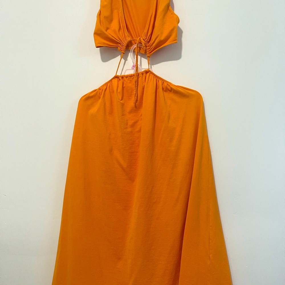Zara Orange Halter Dress